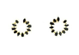 black diamond yellow gold hoops